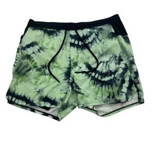 Stance Shorts Mens Large Green Black Tie Dye FreshTek Lined Athletic